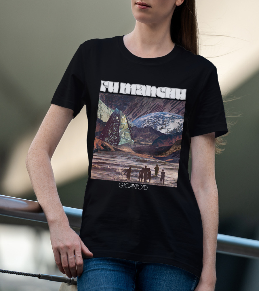 Fu Manchu Gigantoid Beach Pyramid Earth Scene T-Shirt