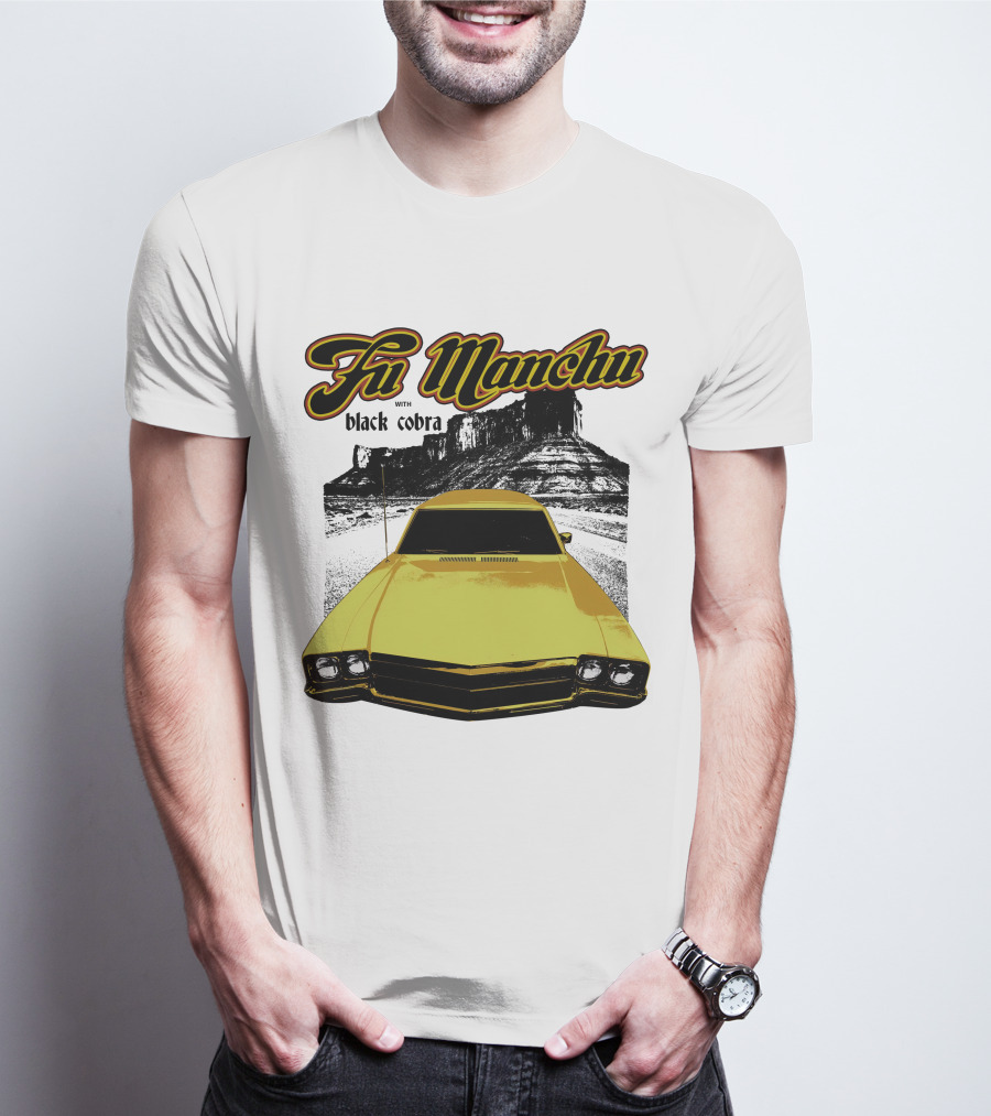 Fu Manchu With Black Cobra Desert Car Scene T-Shirt
