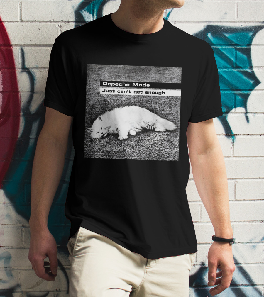 Depeche Mode Just Can't Get Enough Sleeping White Cat T-Shirt