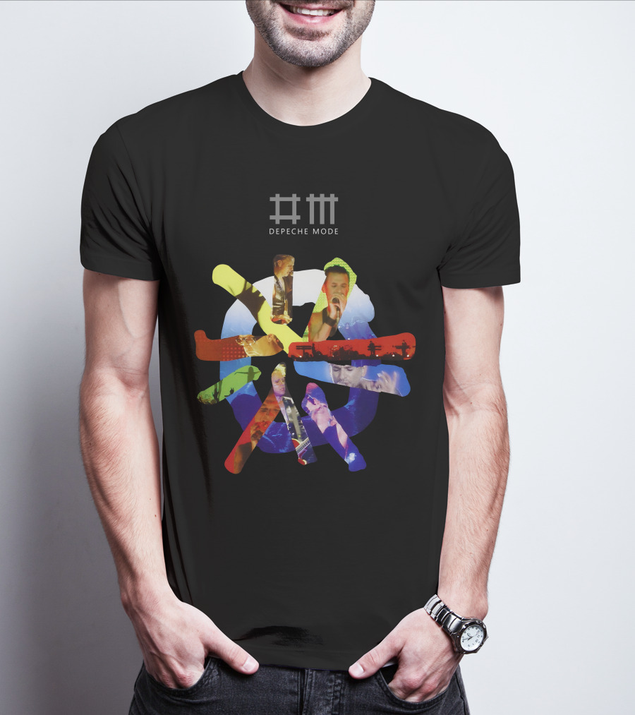 Depeche Mode Colorful Band Silhouette Collage T-Shirt