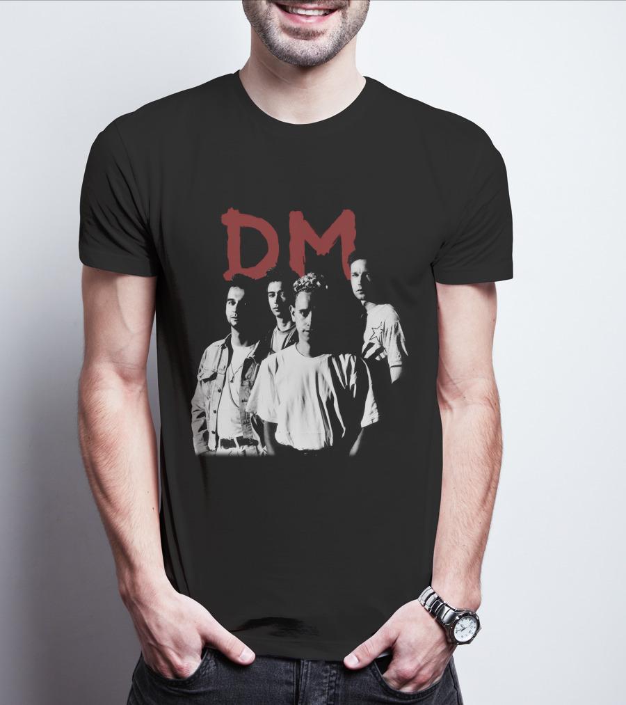 Dm Depeche Mode 11 Band Members Black And White T-Shirt