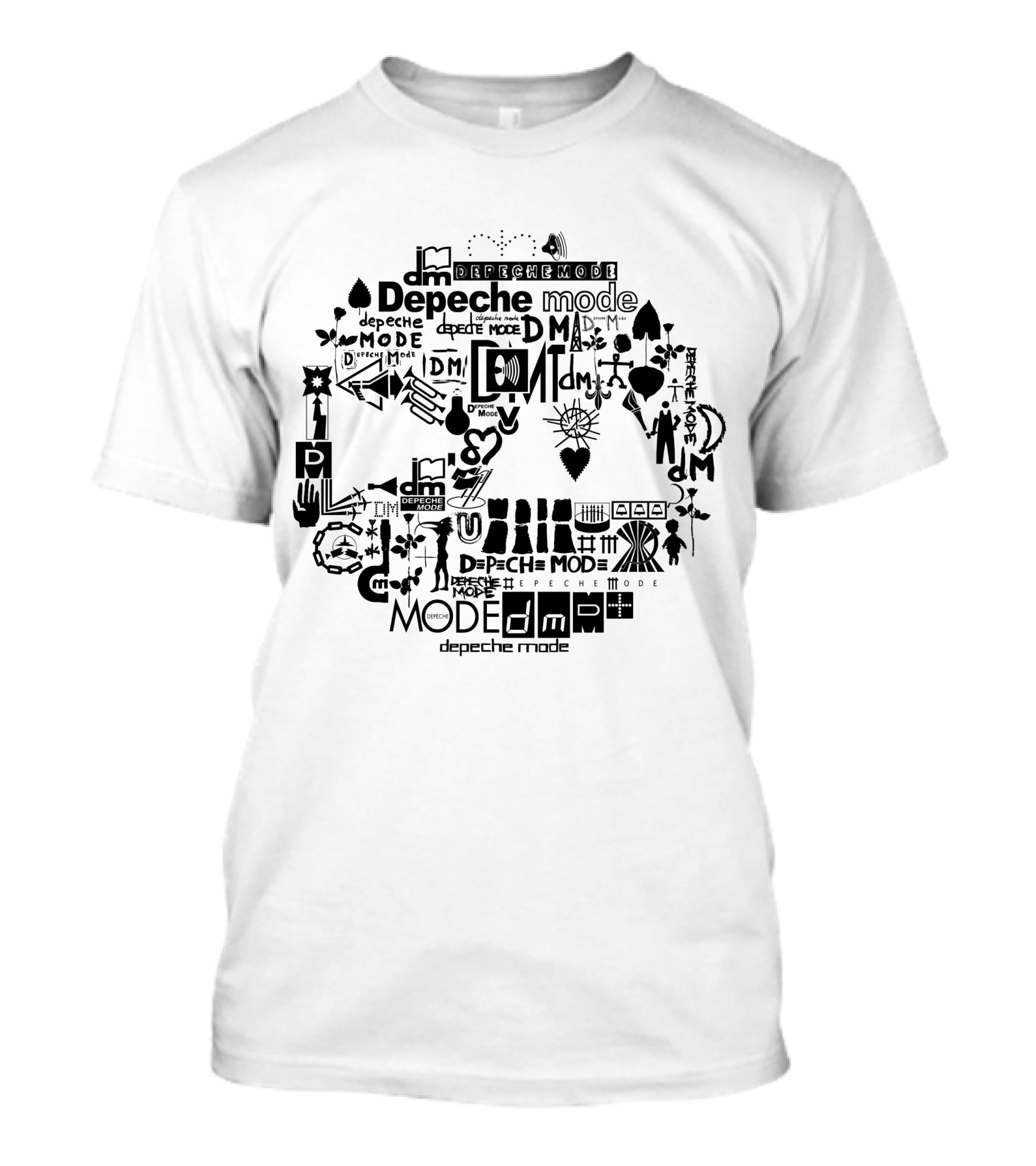 Depeche Mode Text And Icon Collage Featuring Dm Symbols T-Shirt