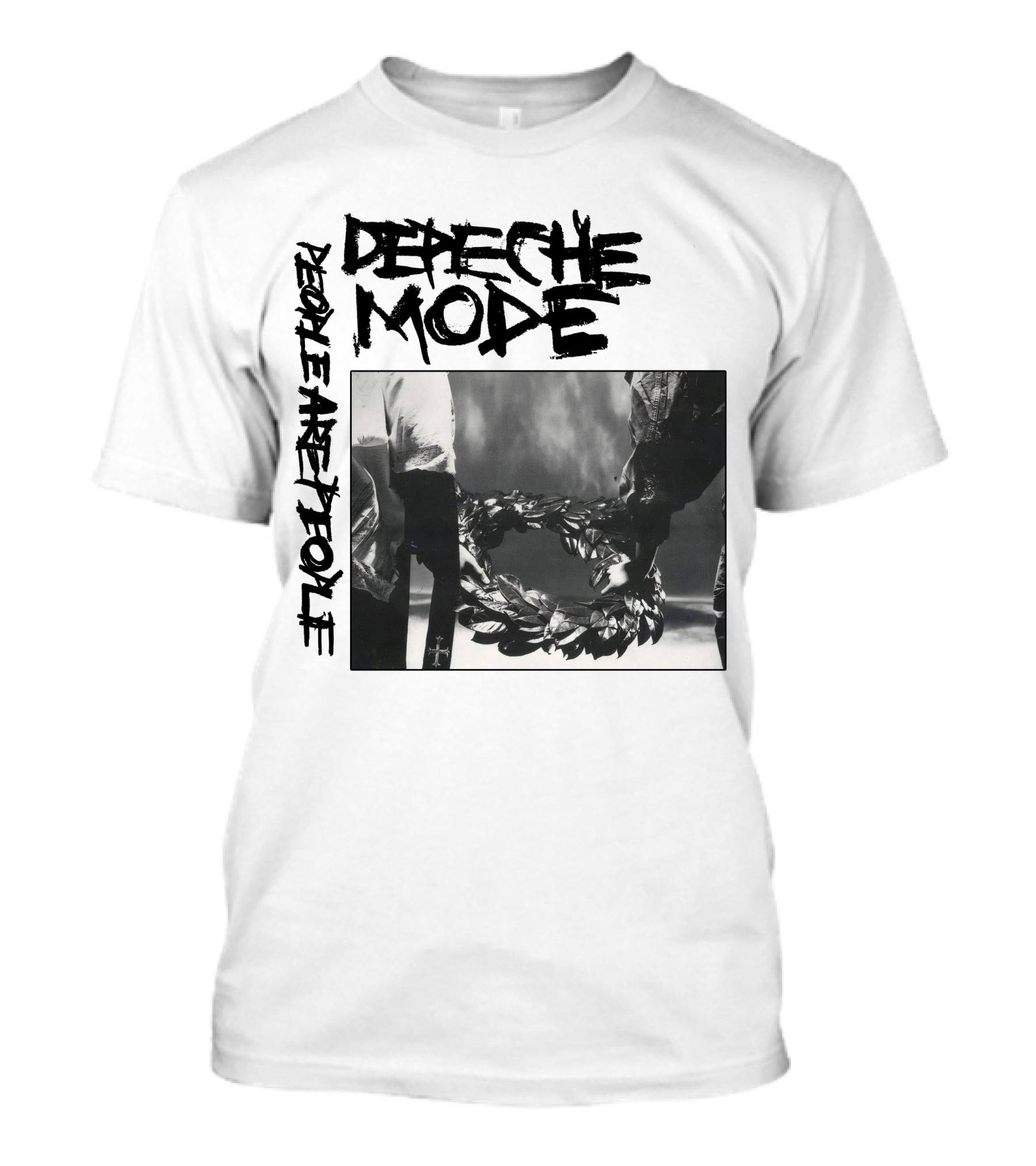 Depeche Mode People Are People Wreath Monochrome T-Shirt