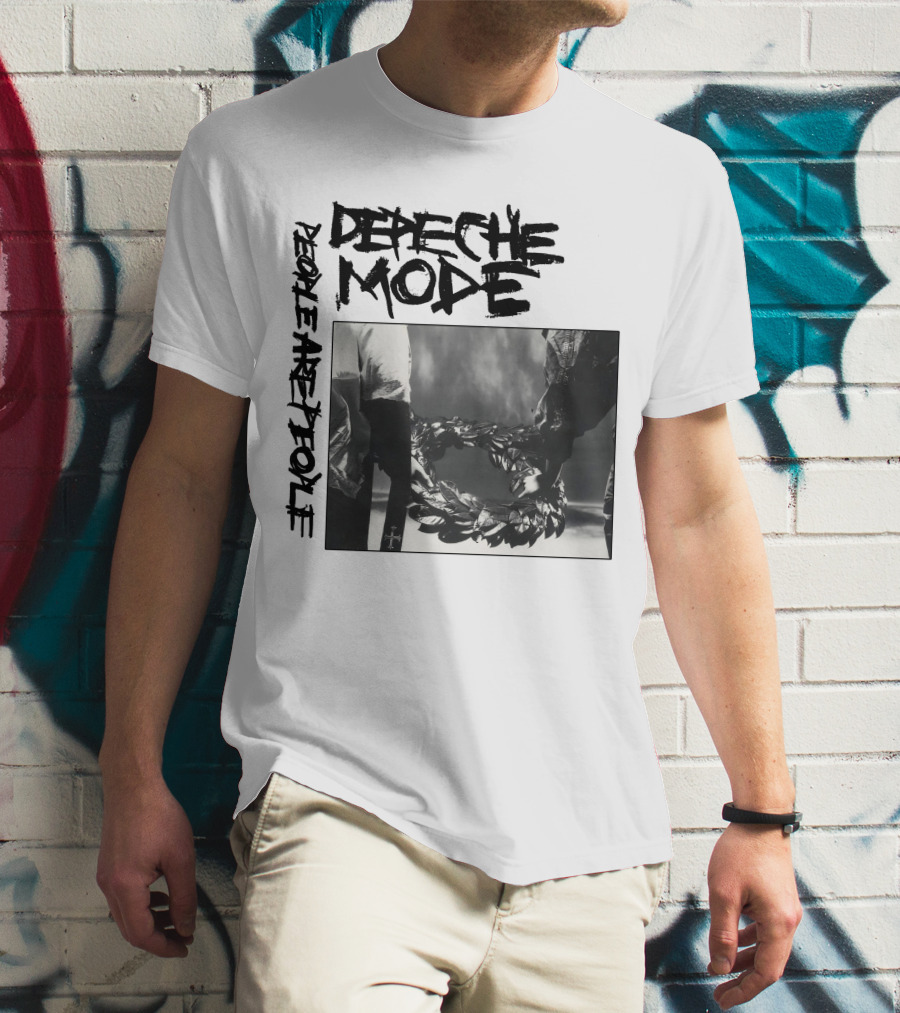 Depeche Mode People Are People Wreath Monochrome T-Shirt