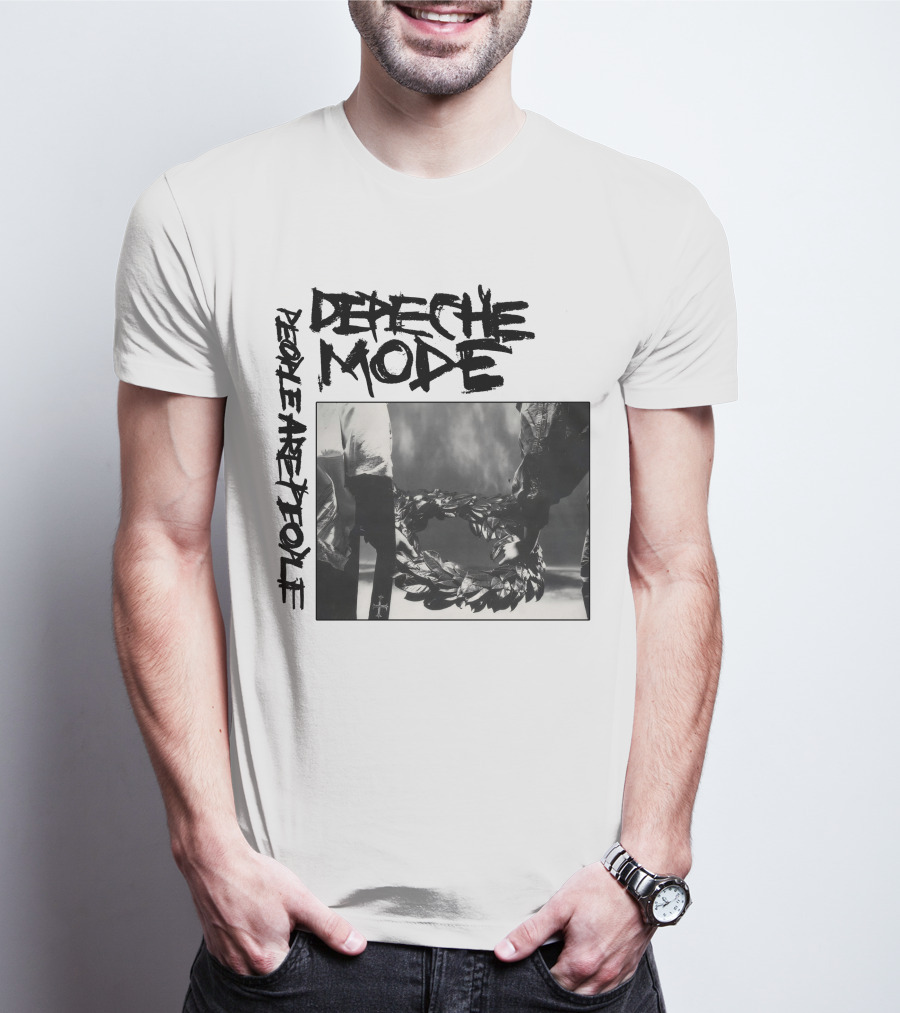 Depeche Mode People Are People Wreath Monochrome T-Shirt