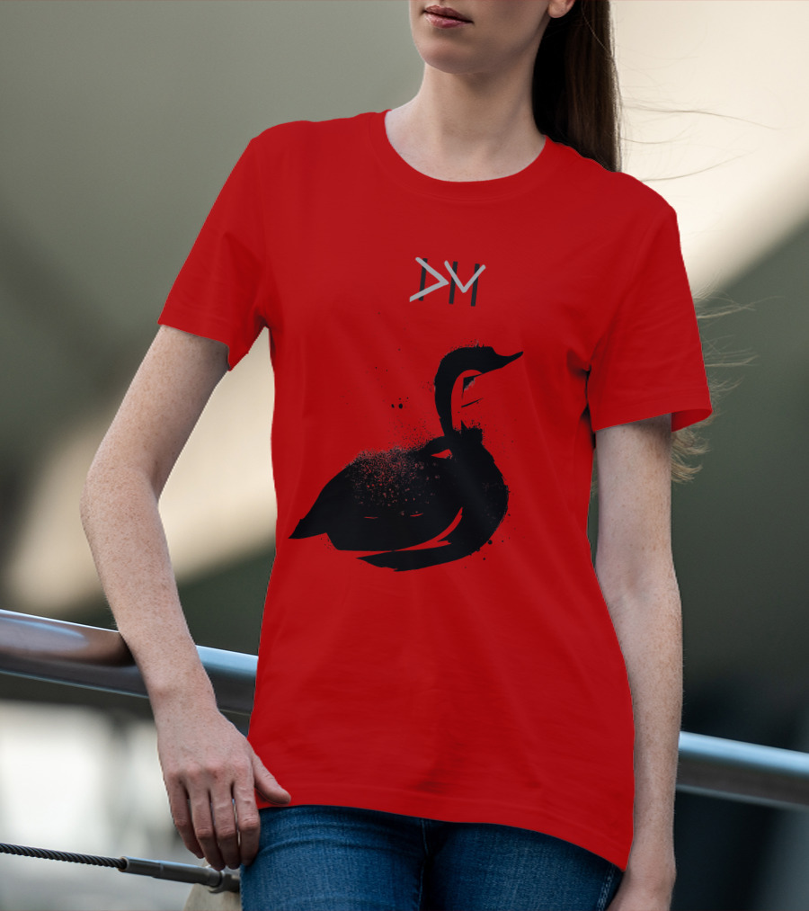 Dpm Swan Graphic On Red T-Shirt