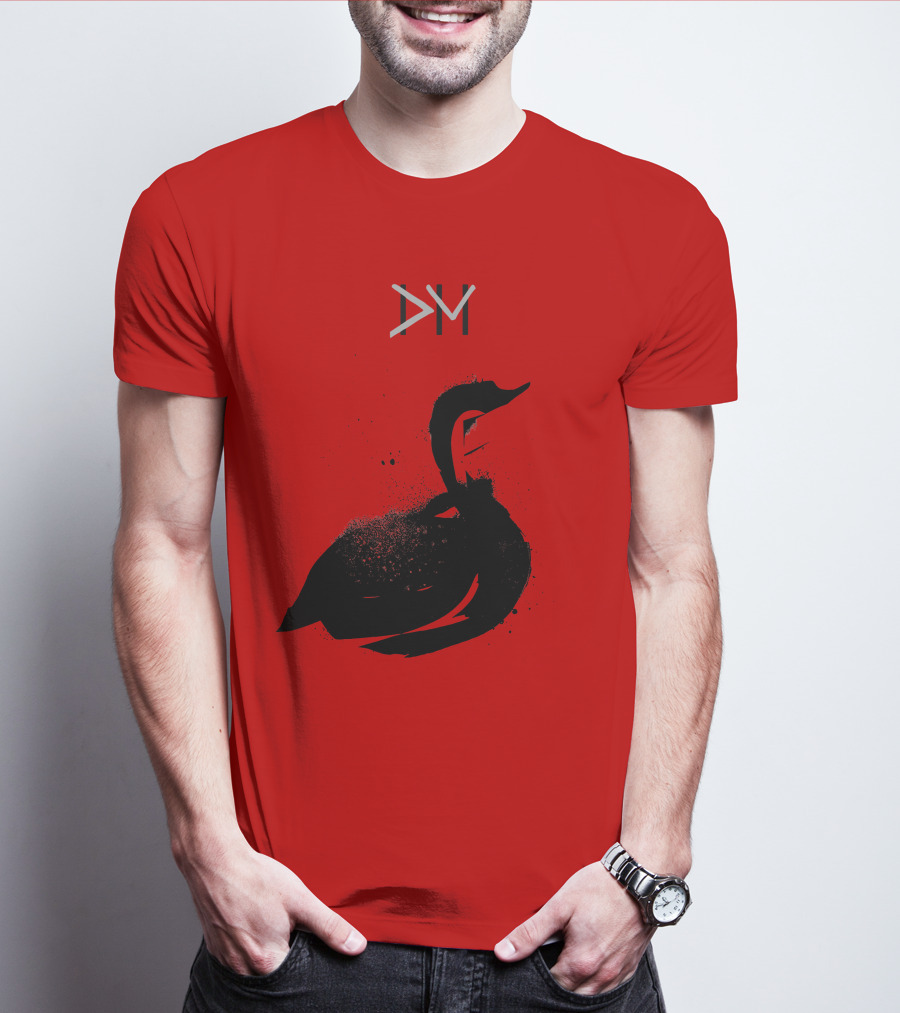 Dpm Swan Graphic On Red T-Shirt