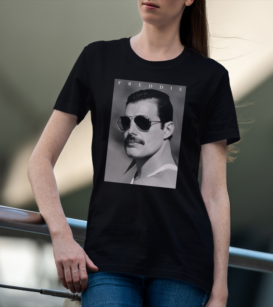 Freddie Mercury Sunglasses Portrait Iconic Style T-Shirt