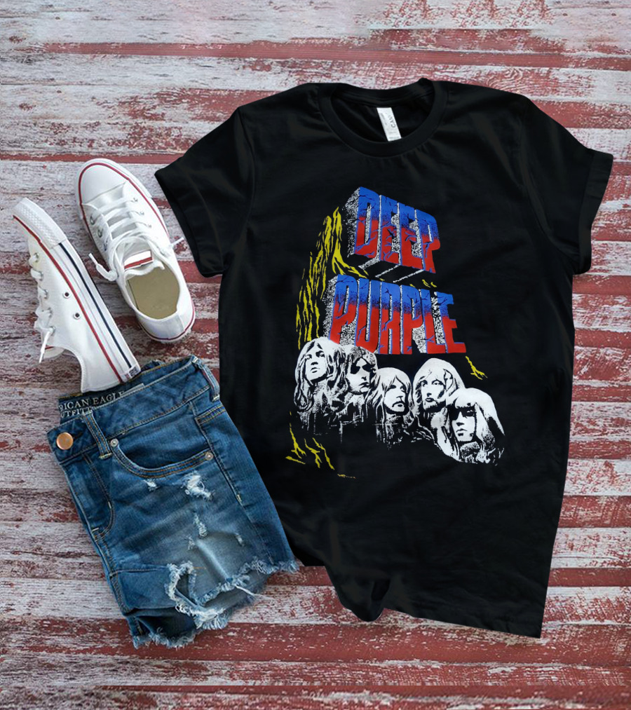 Deep Purple Iconic Band Illustration Album Cover Style T-Shirt