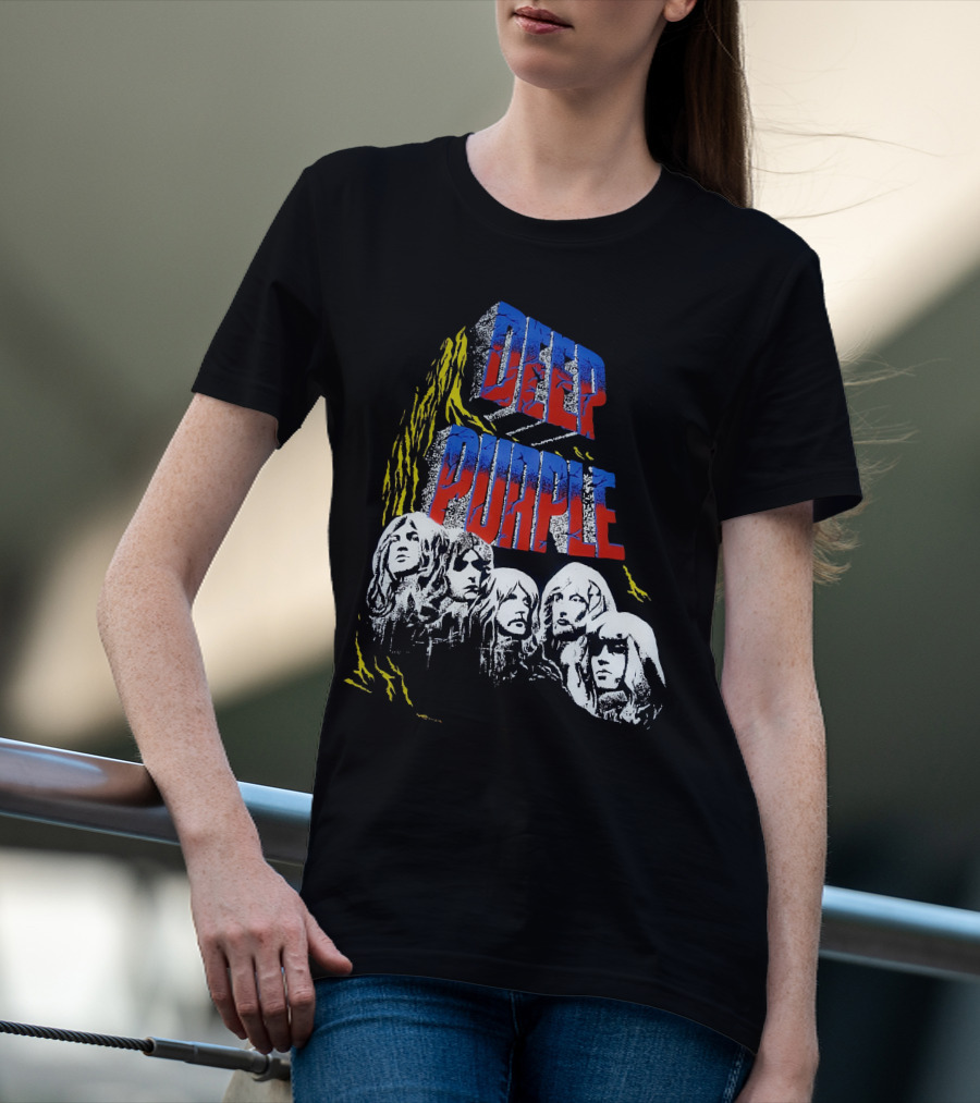 Deep Purple Iconic Band Illustration Album Cover Style T-Shirt