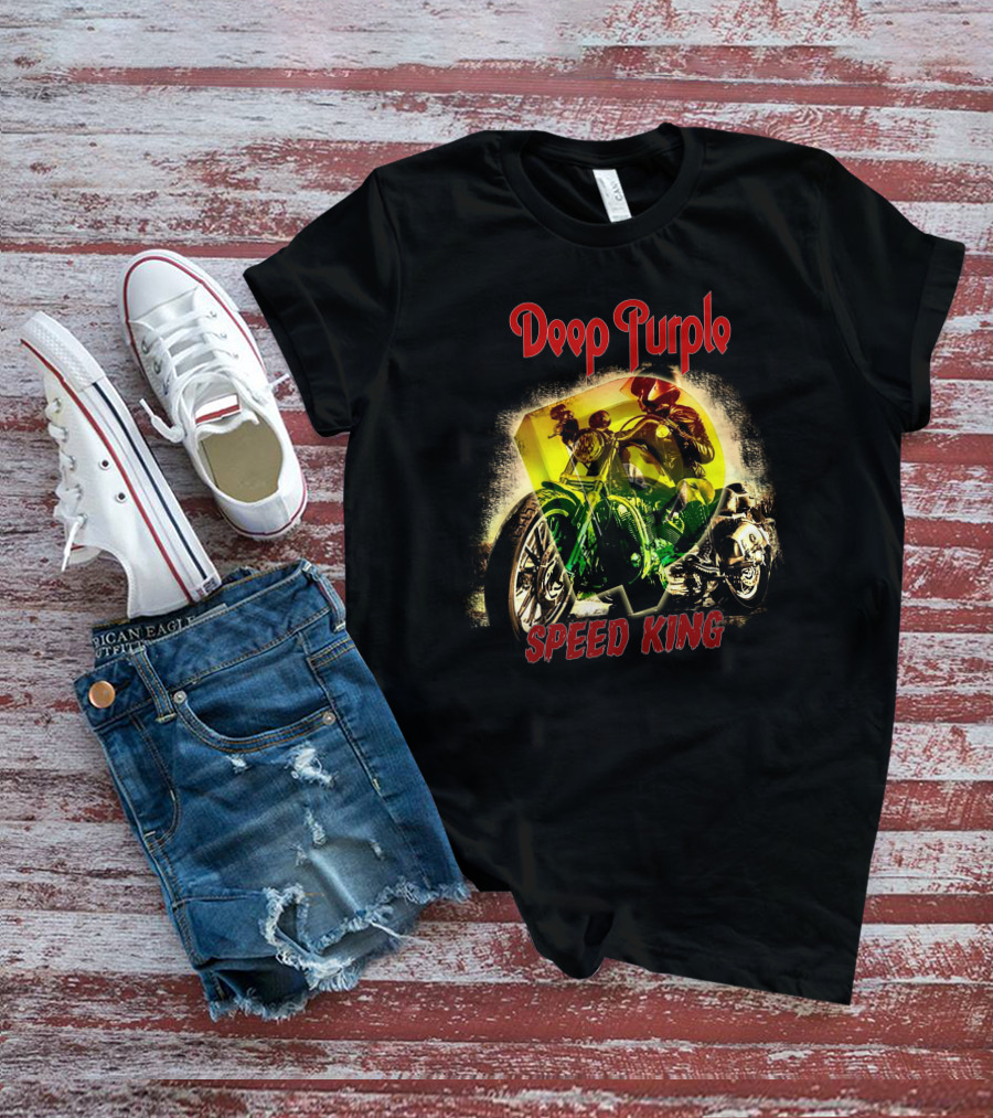 Deep Purple Speed King Motorcycle Art T-Shirt