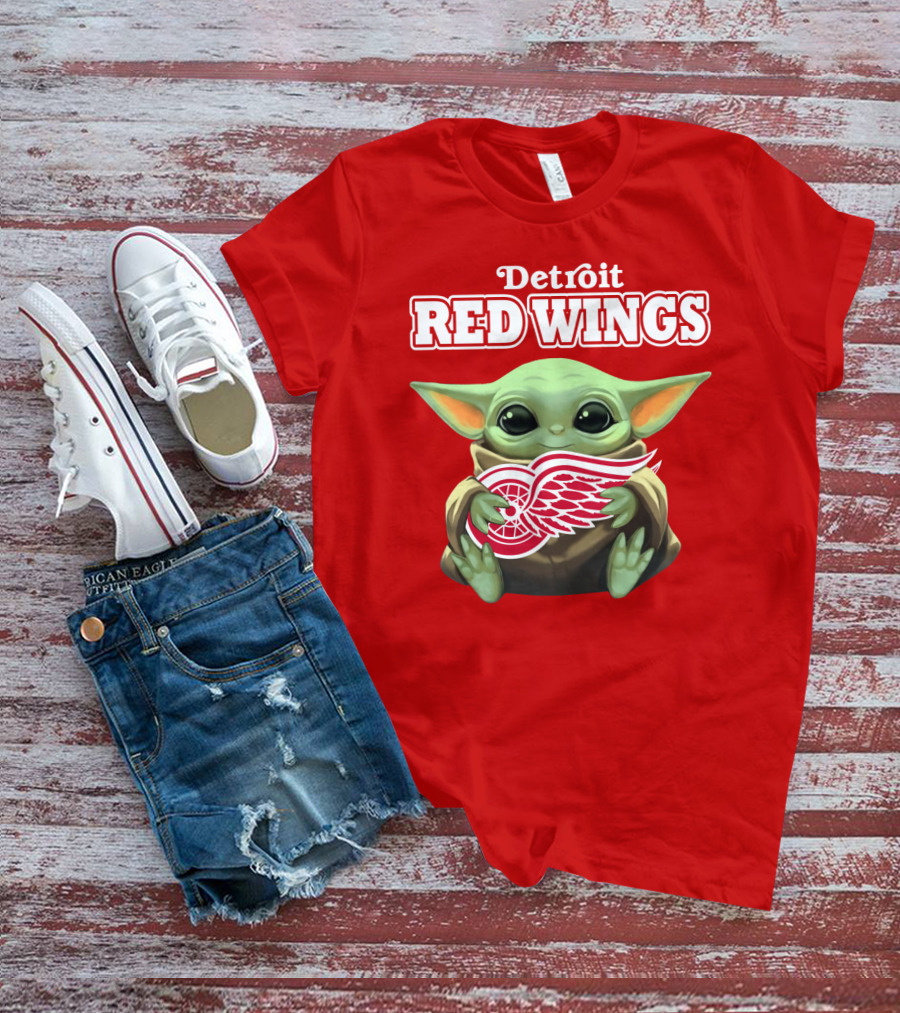 Detroit Red Wings Baby Yoda T-Shirt