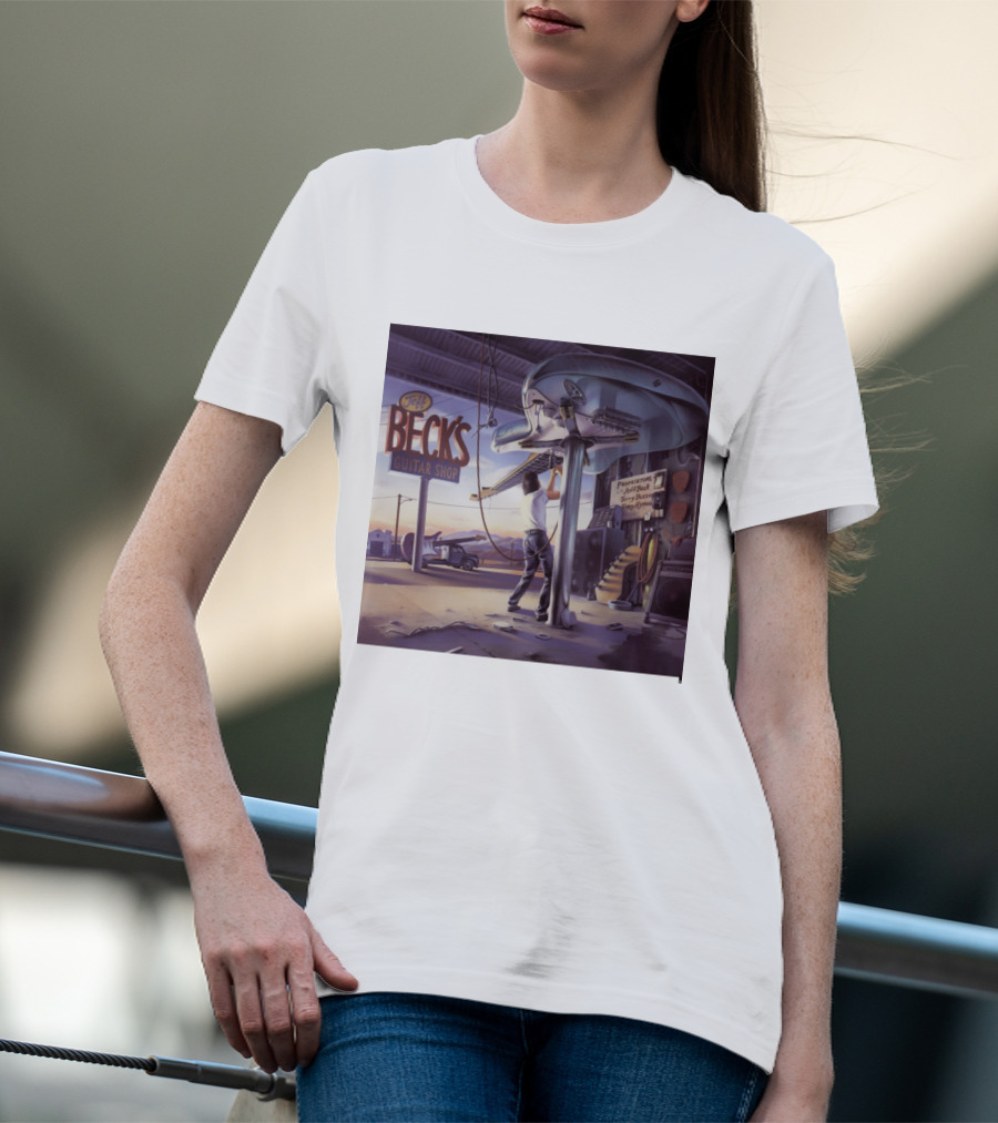 Jeff Beck Guitar Shop Playing On Air Performance Guitar Gig T-Shirt