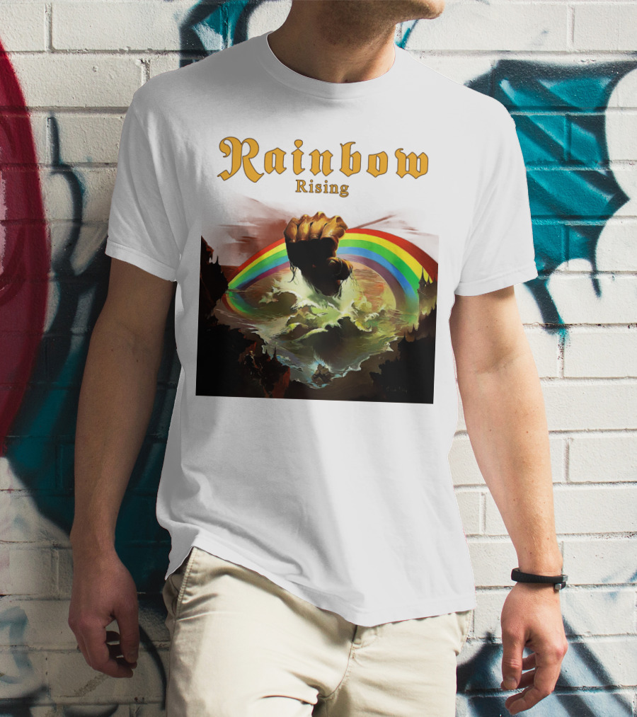 Rainbow Rising Fist And Rainbow Wave T-Shirt