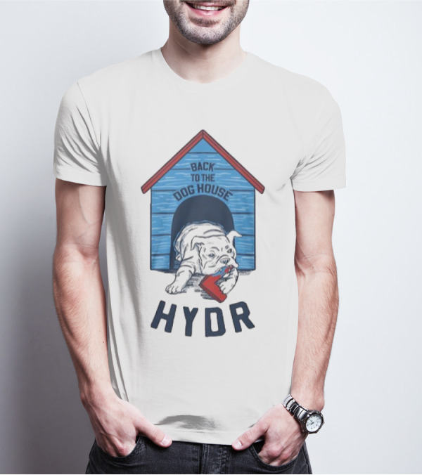 Back To The Dog House HYDR Bulldog With Doghouse And Letter C T-Shirt