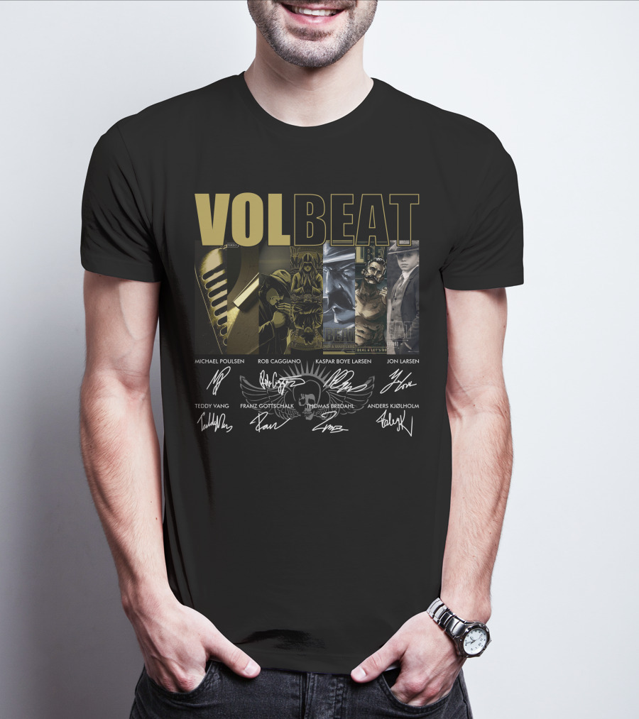 Volbeat Michael Poulsen Rob Caggiano Kaspar Boye Larsen Jon Larsen Teddy Vang Franz Gottschalk Thomas Bredahl Anders Kjølholm T-Shirt
