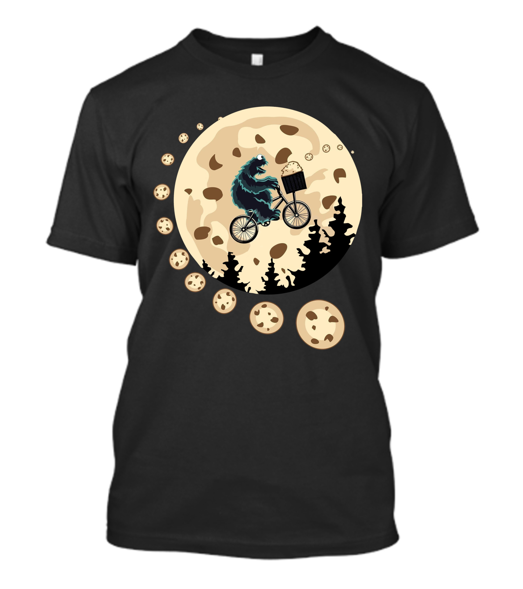 Cookie Monster Cycling Moon Adventure T-Shirt