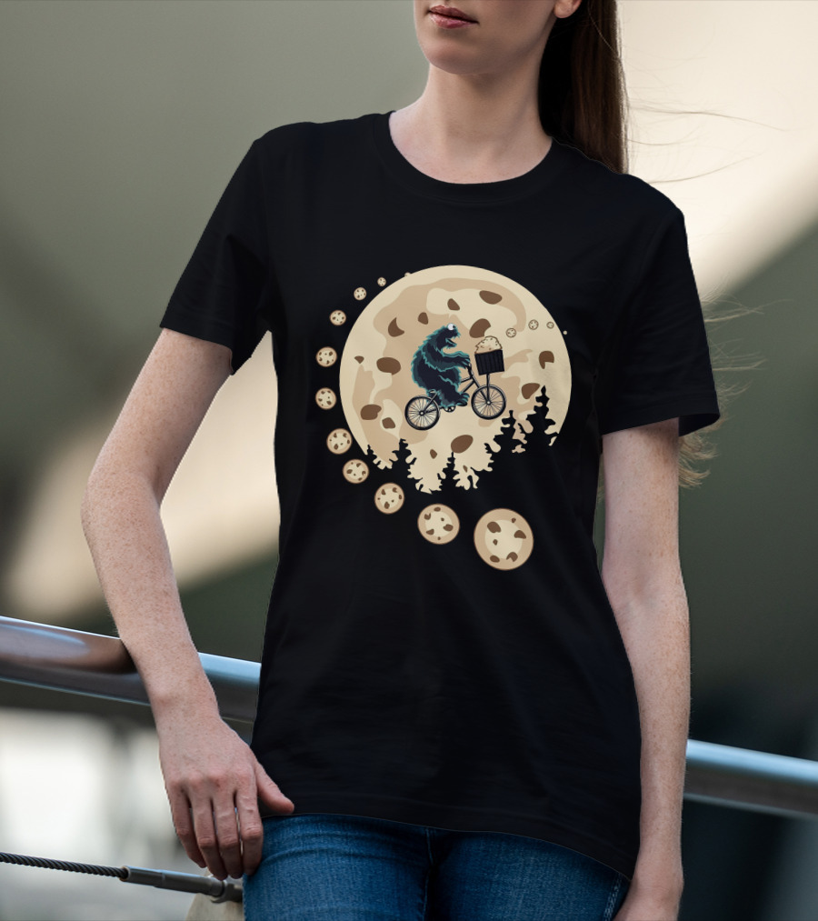 Cookie Monster Cycling Moon Adventure T-Shirt