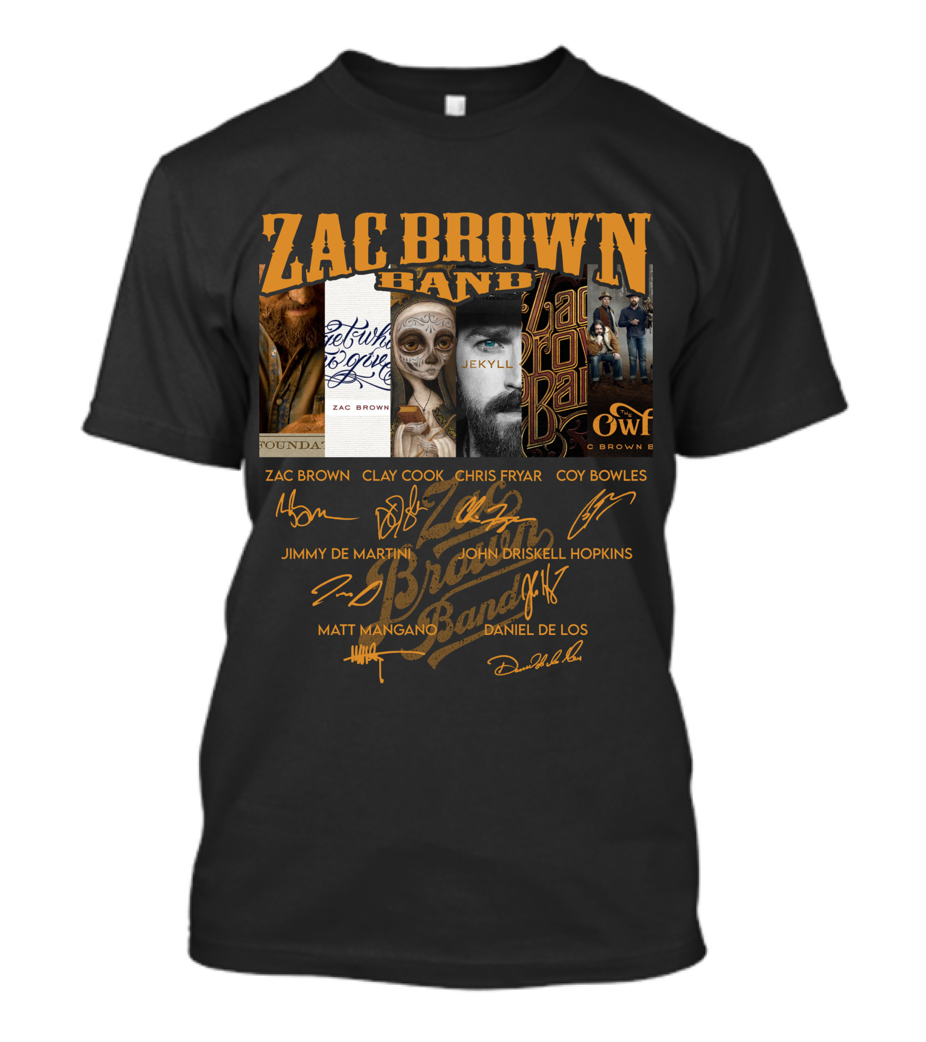 Zac Brown Band Jekyll And Hyde Album Art And Signatures T-Shirt