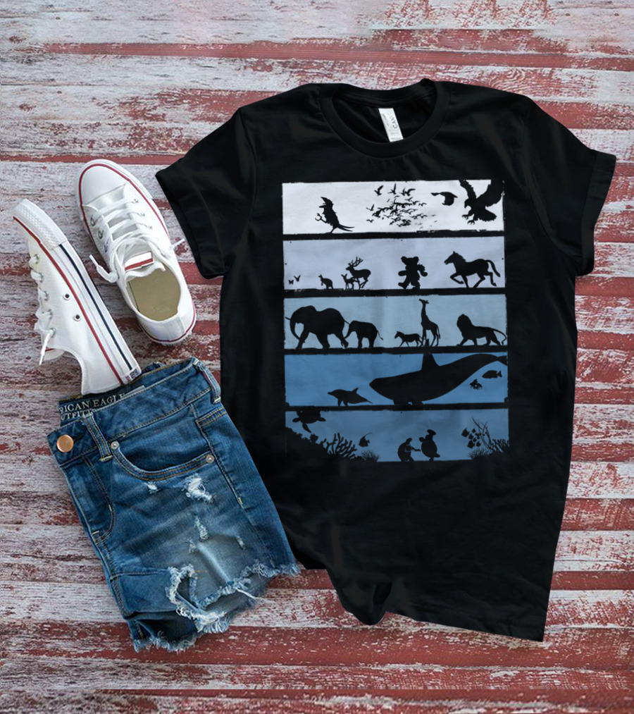 Animal Silhouettes Across Habitats Story T-Shirt