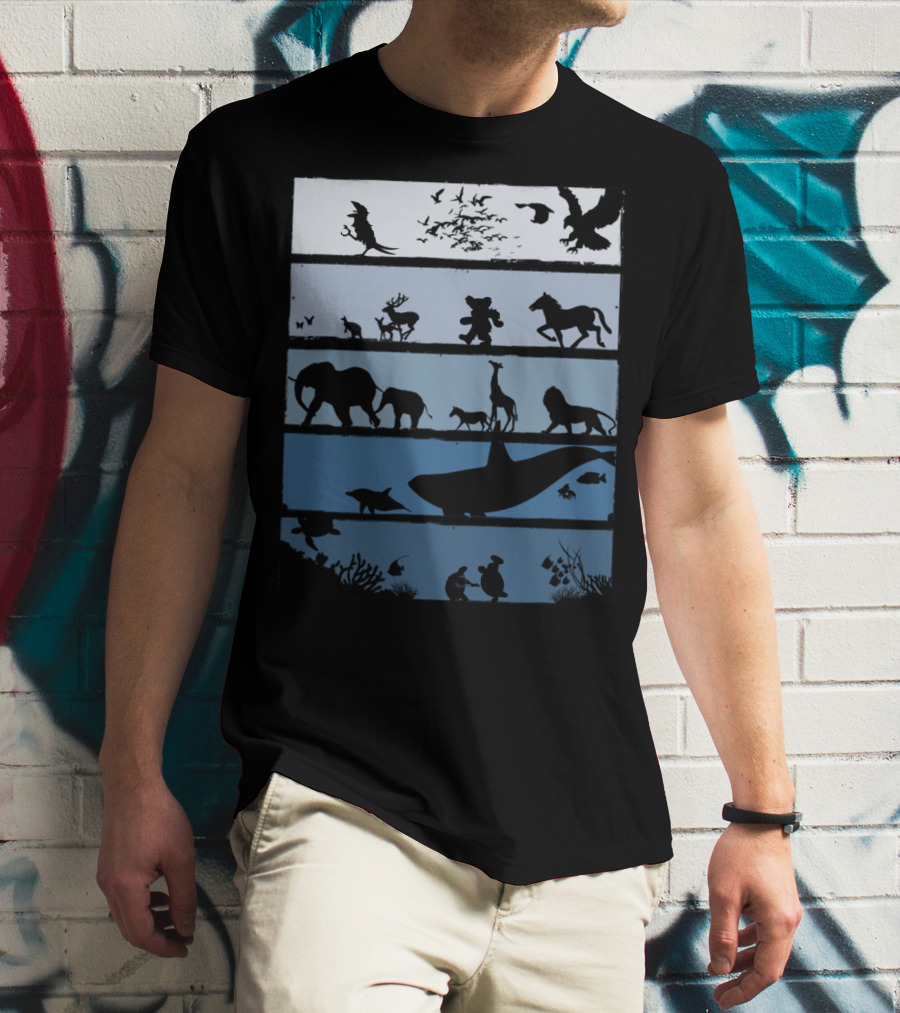 Animal Silhouettes Across Habitats Story T-Shirt
