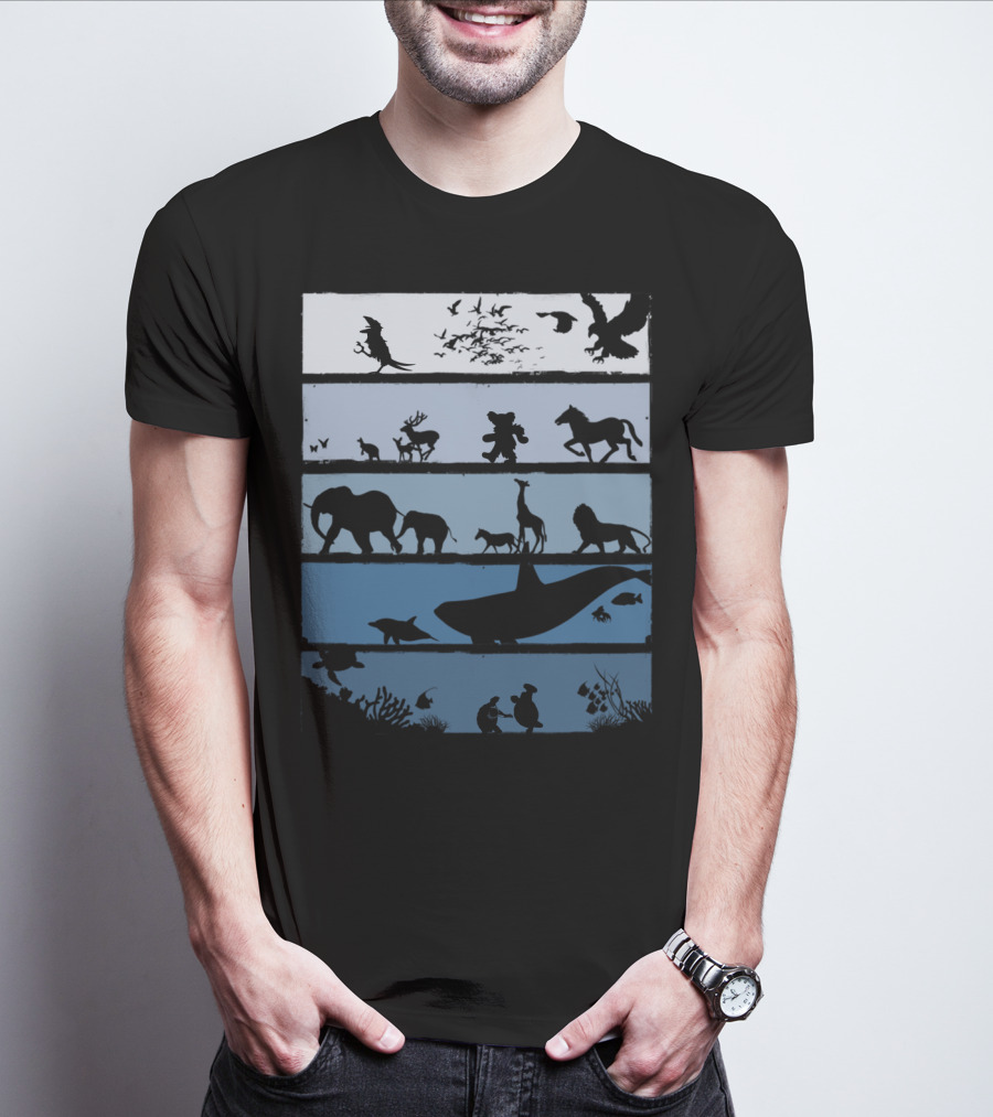 Animal Silhouettes Across Habitats Story T-Shirt