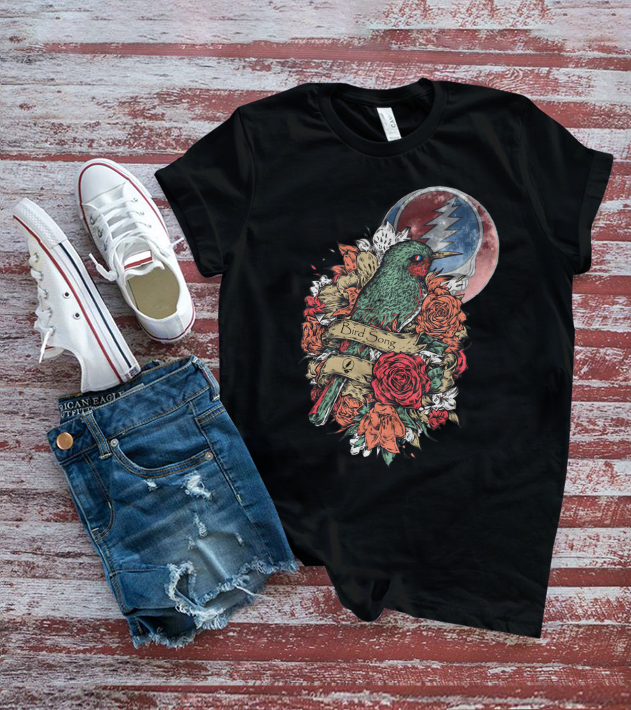 Grateful Dead Steal Your Face Floral Bird Song T-Shirt