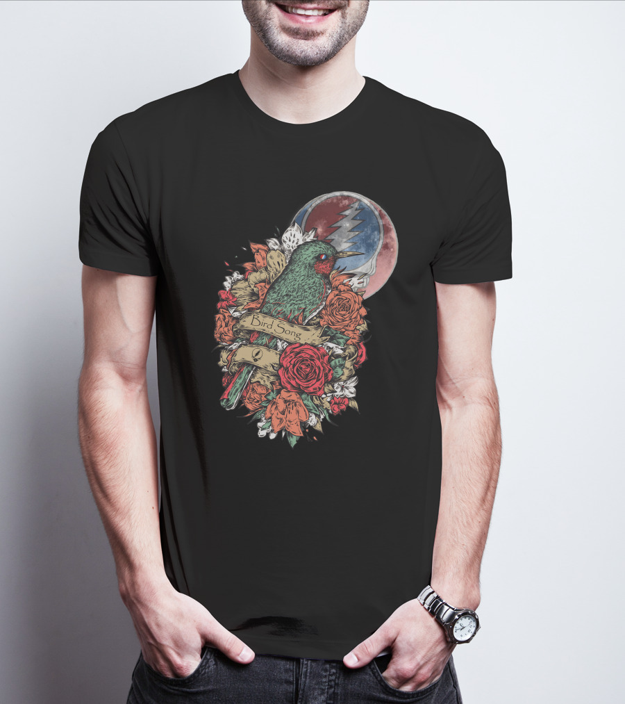 Grateful Dead Steal Your Face Floral Bird Song T-Shirt