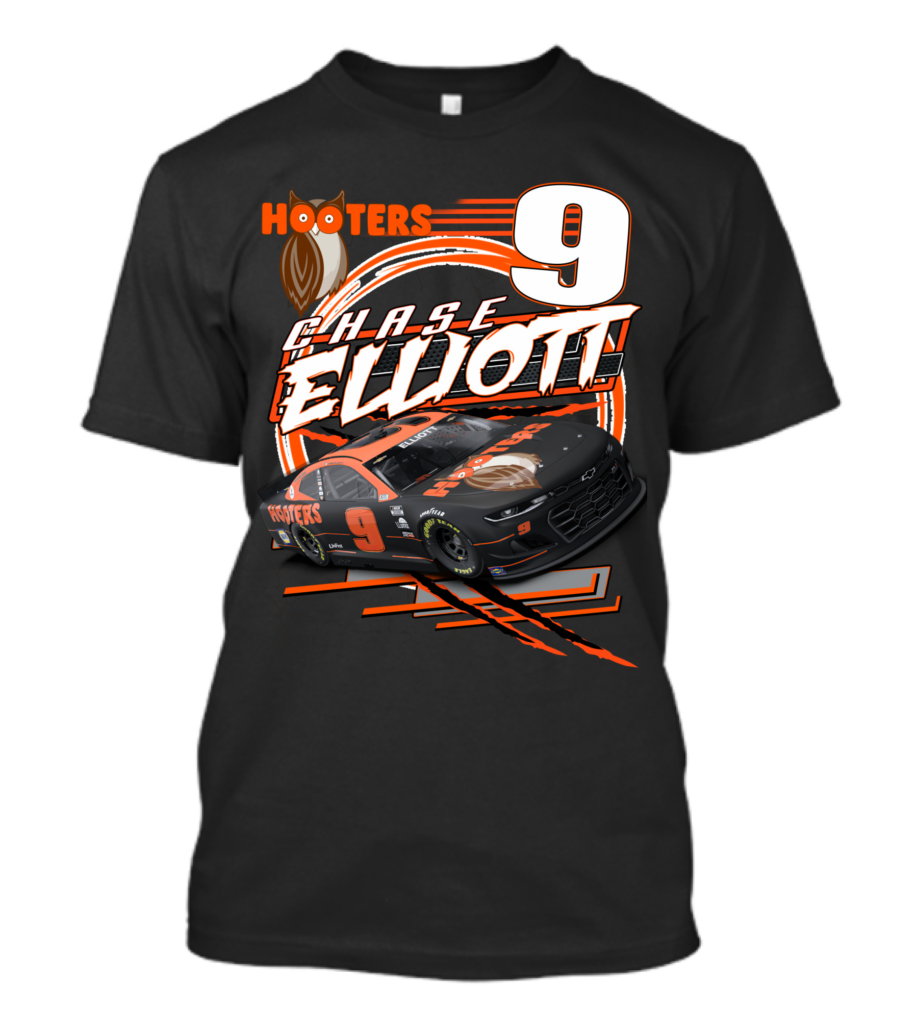 Chase Elliott Hooters 9 Nascar Racing Car T-Shirt