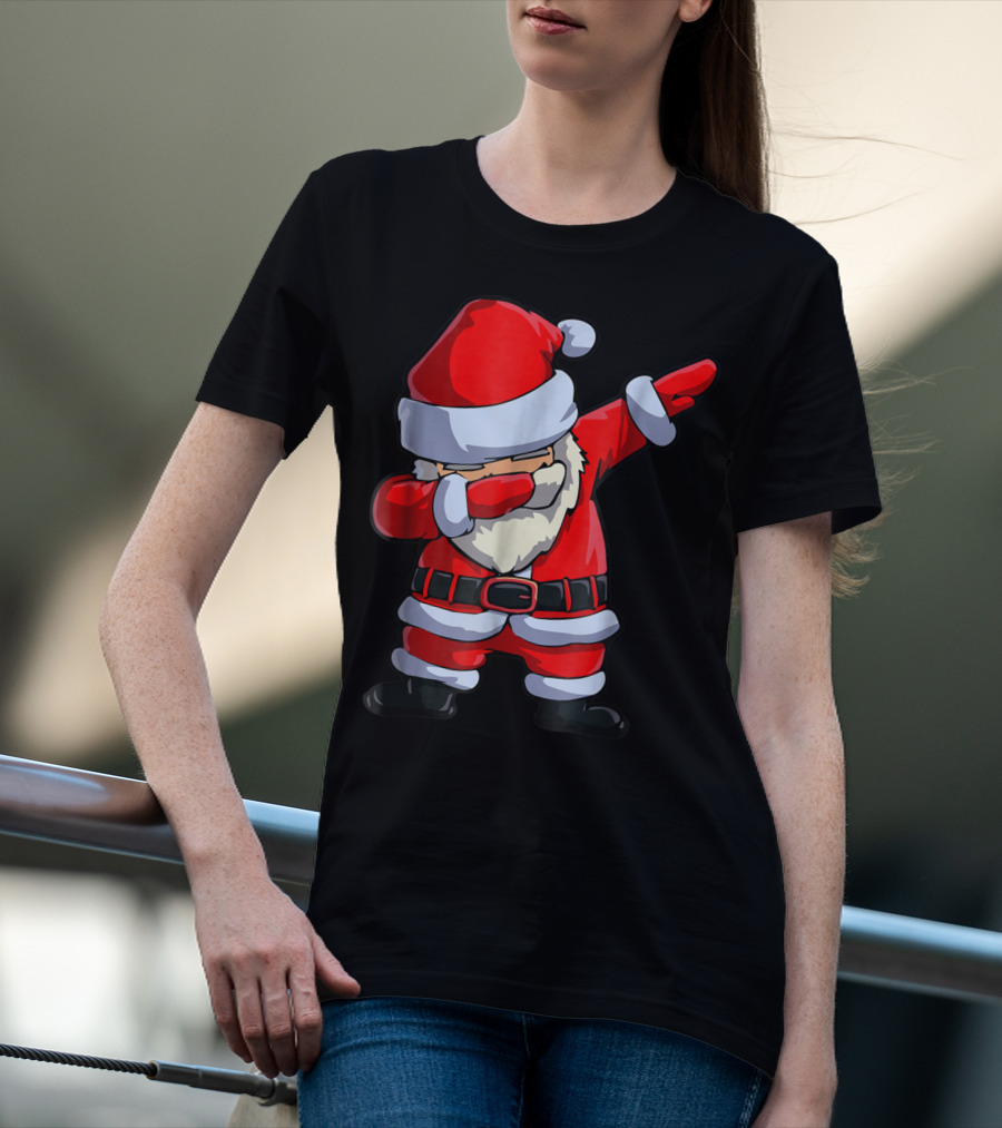 Christmas Dabbing Santa Kids Xmas Tees9 Iconic Festive Dance Motif T-Shirt