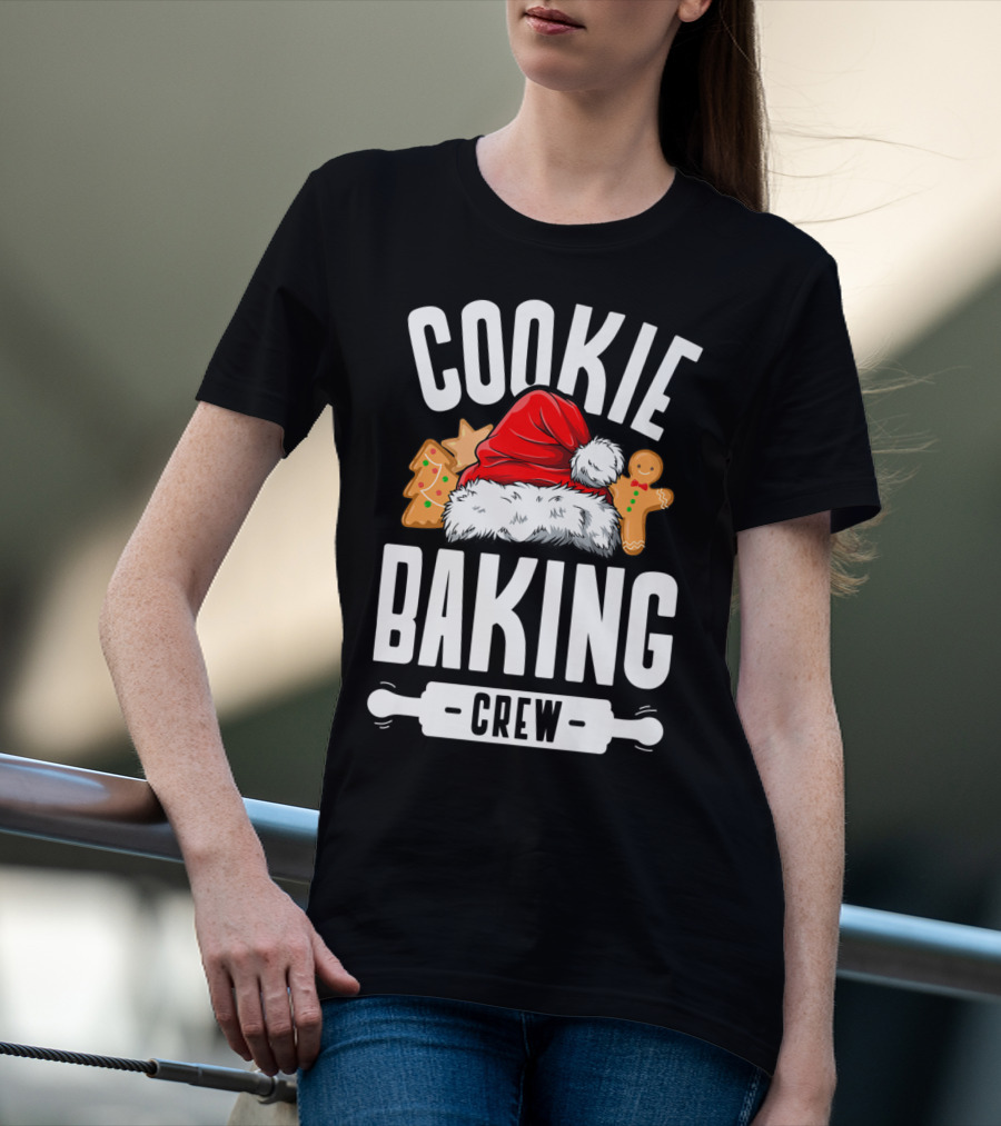Cookie Baking Crew Christmas Family Gingerbread Team Santa Hat T-Shirt