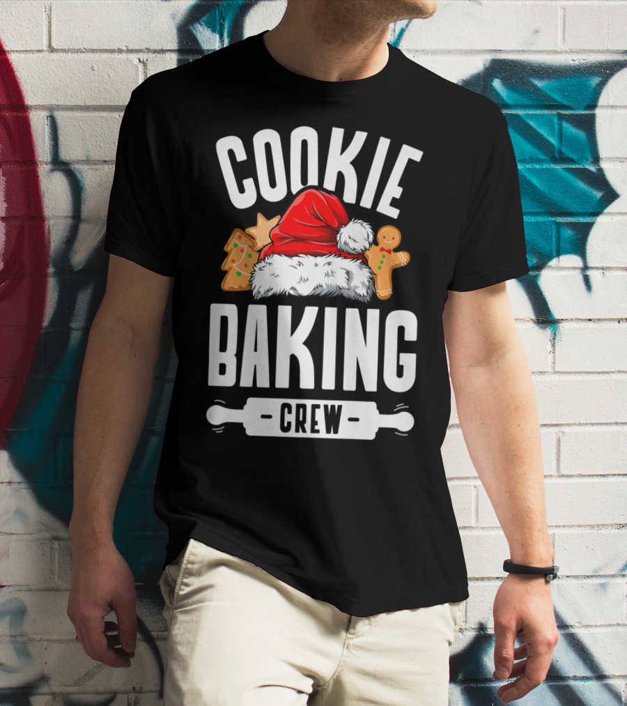 Cookie Baking Crew Christmas Family Gingerbread Team Santa Hat T-Shirt