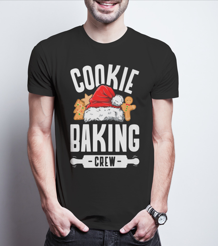 Cookie Baking Crew Christmas Family Gingerbread Team Santa Hat T-Shirt