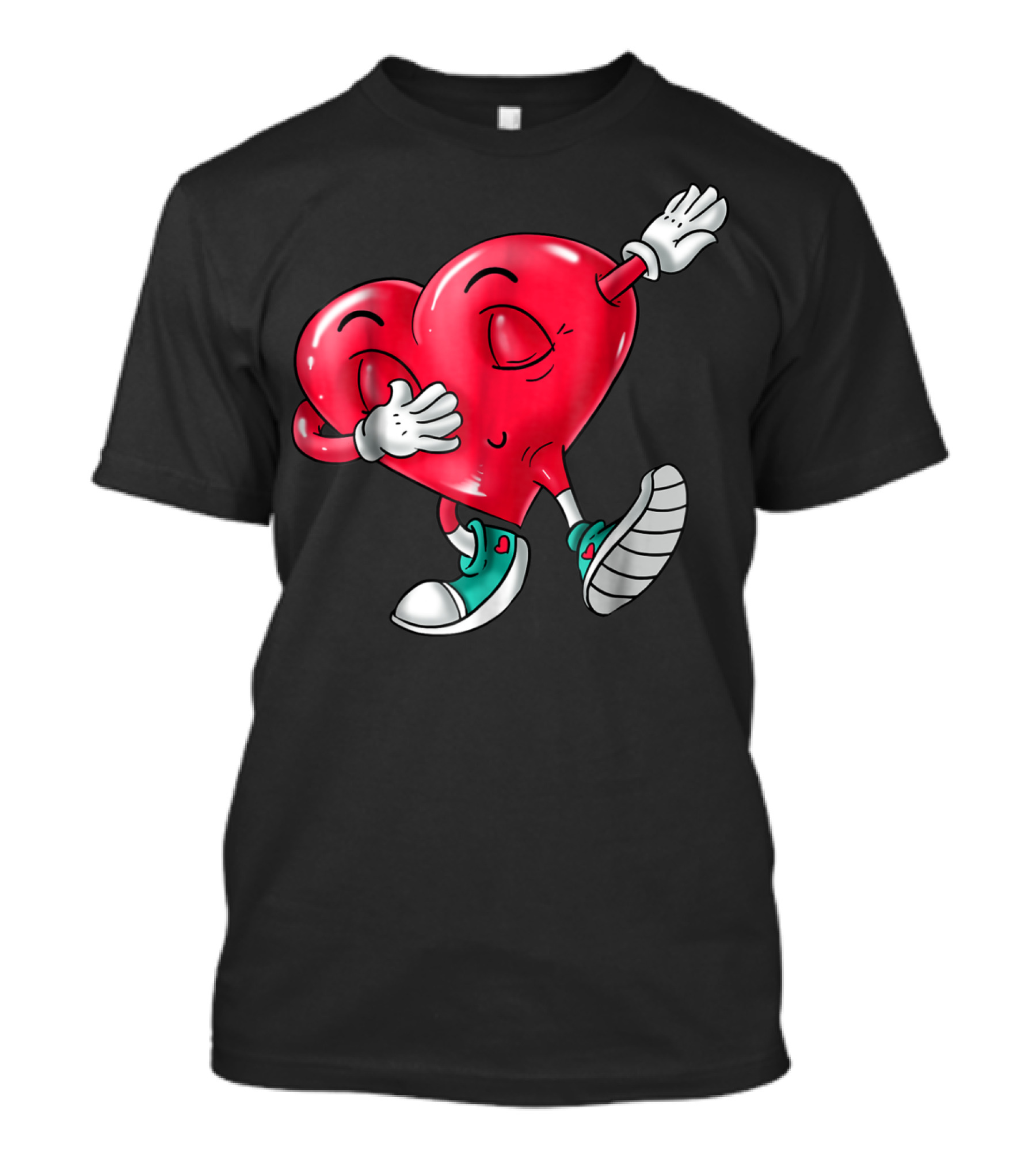 Dabbing Heart Valentine Kids Boys Love Day T-Shirt