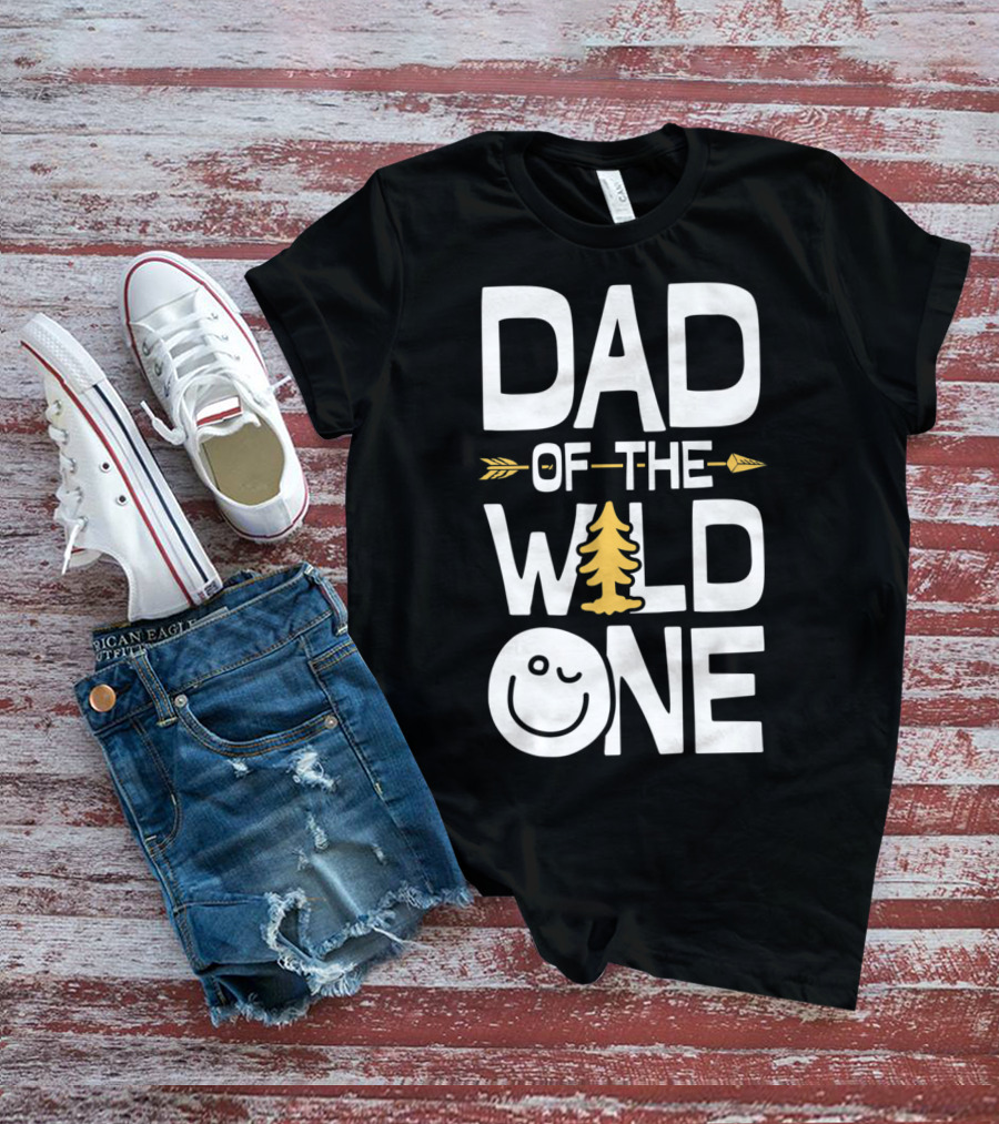 Dad Of The Wild One Smiley Tree Arrow T-Shirt