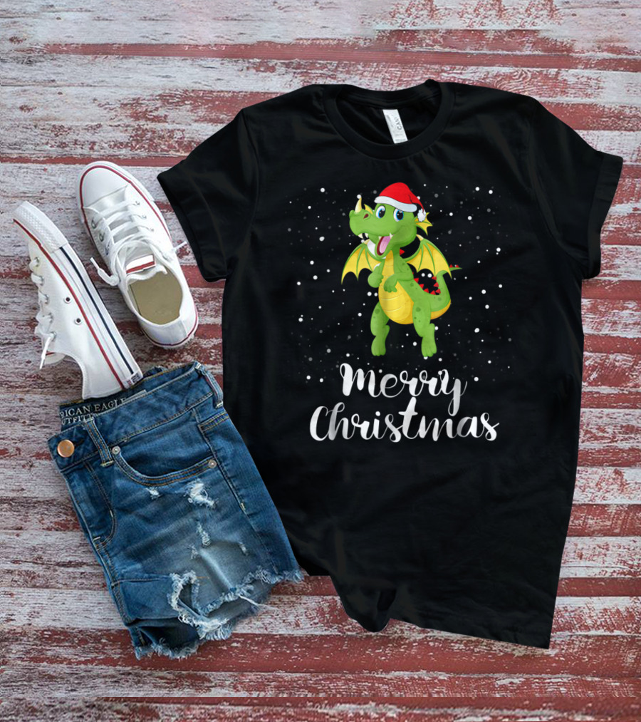 Merry Christmas Dragon Funny Matching Family Group T-Shirt