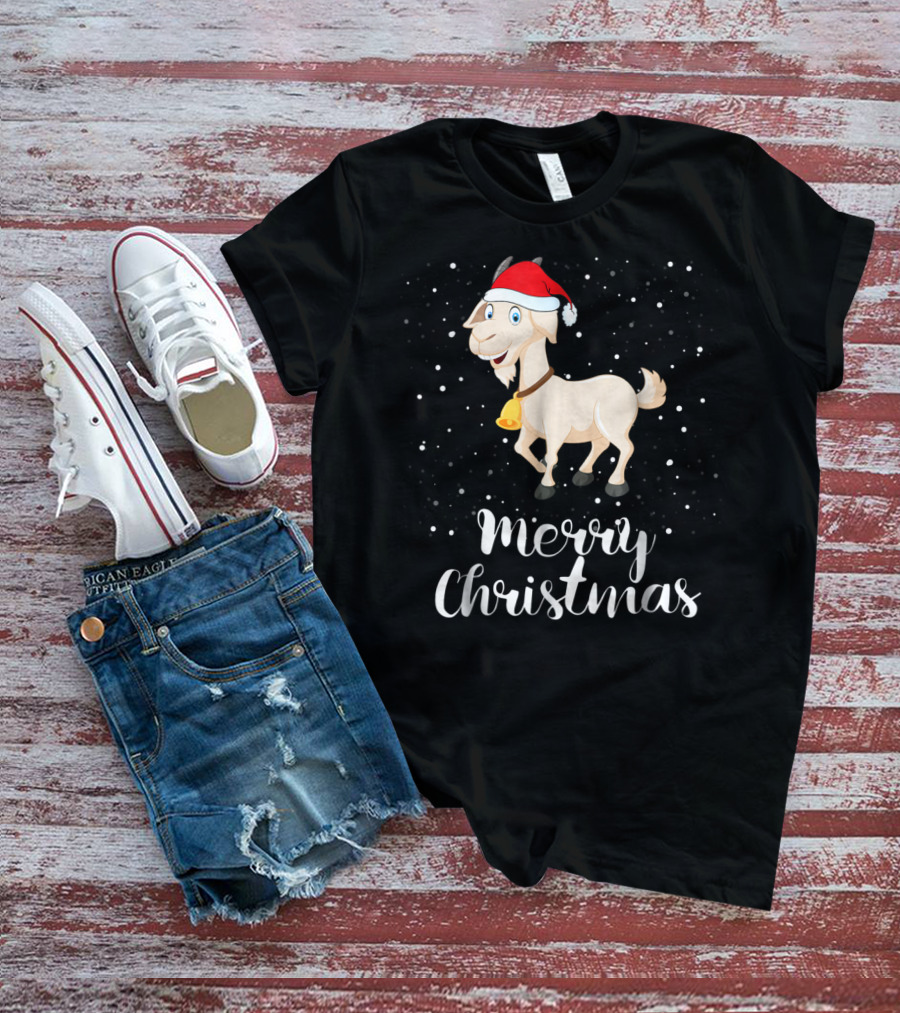 Merry Christmas Goat Funny Matching Family Holiday Group T-Shirt