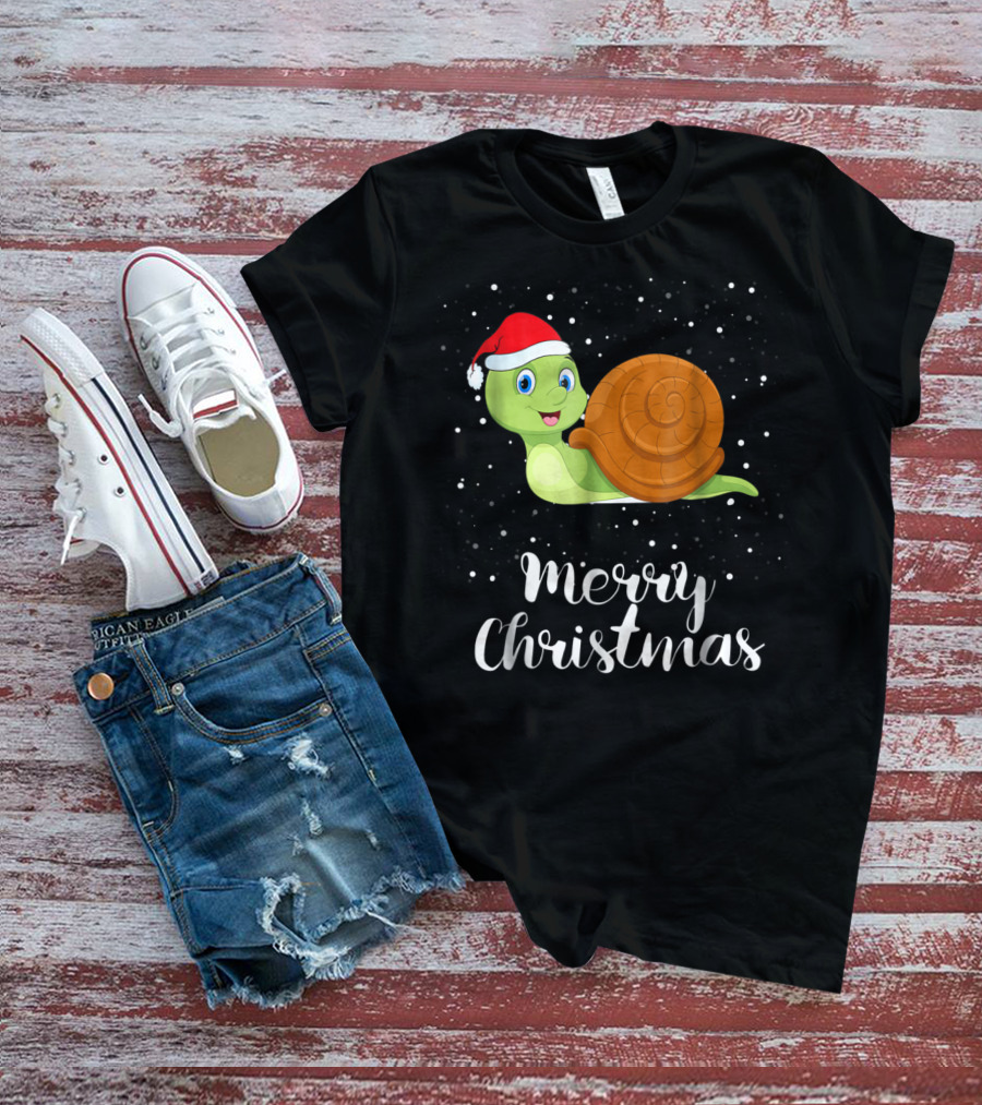 Merry Christmas Snail Funny Matching Family Group T-Shirt