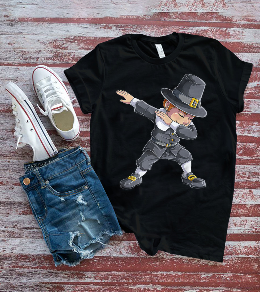 Thanksgiving Dabbing Pilgrim Boy Dab Pose T-Shirt