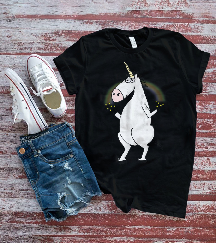 Party Unicorn Loves To Dance Hard To Electro Music With Sparkling Rainbow Vibes T-Shirt