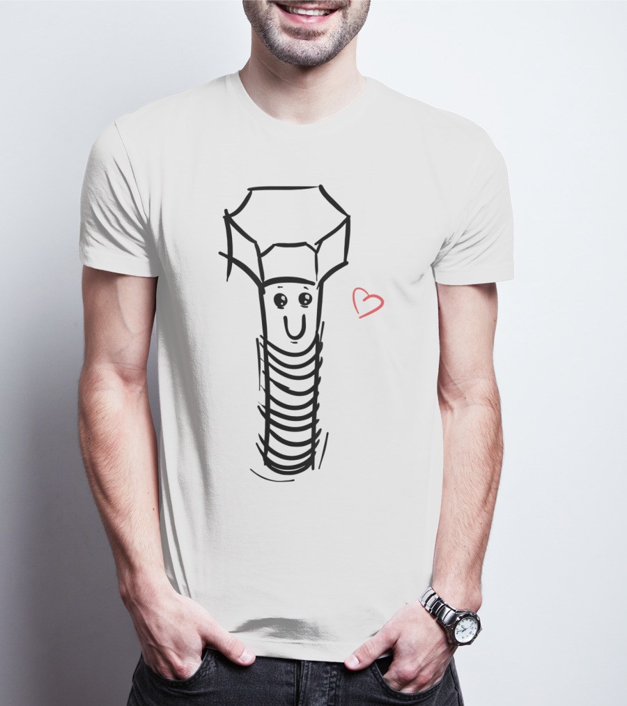 Valentines Day Heart Smiling Screw For Her Him Girls Boys T-Shirt