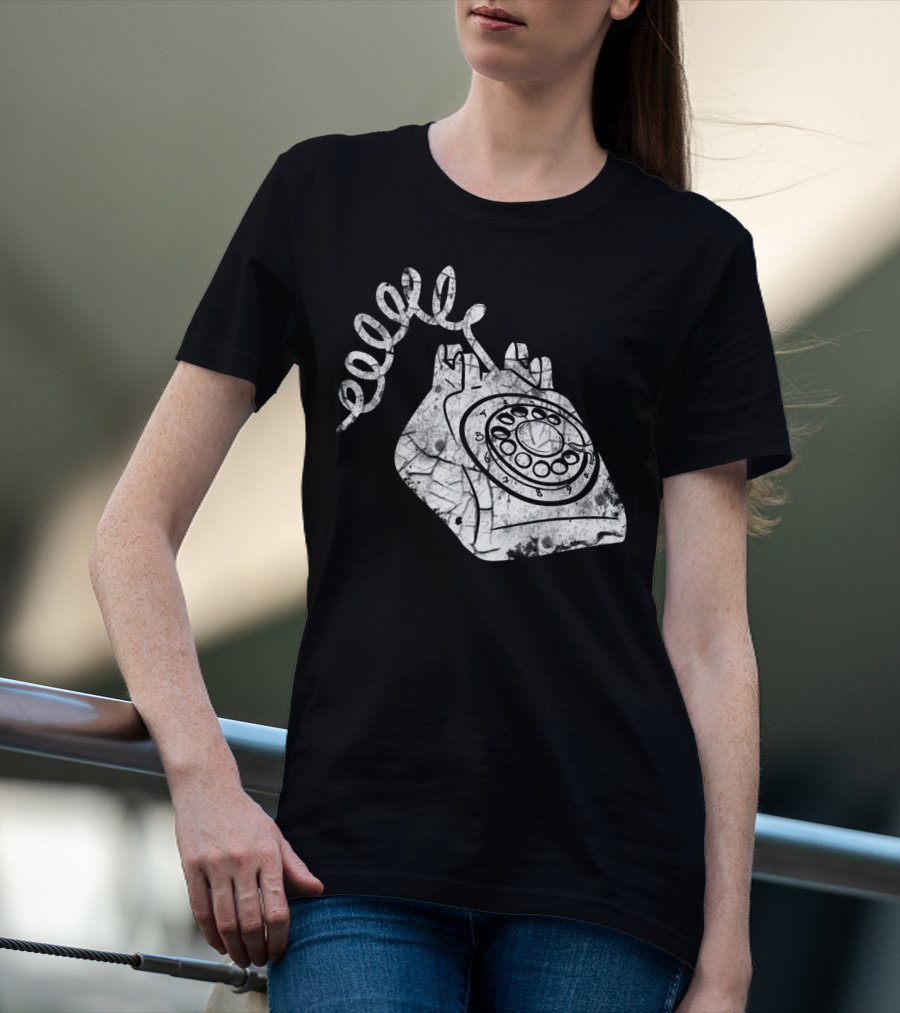 Vintage Phone Valentines Day Girls Boys Retro Rotary Telephone T-Shirt
