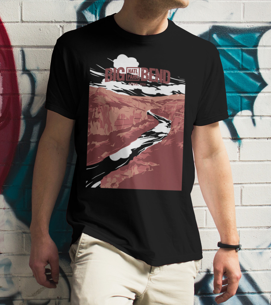 Big Bend National Park Texas USA Vintage Natl Park River Scene T-Shirt