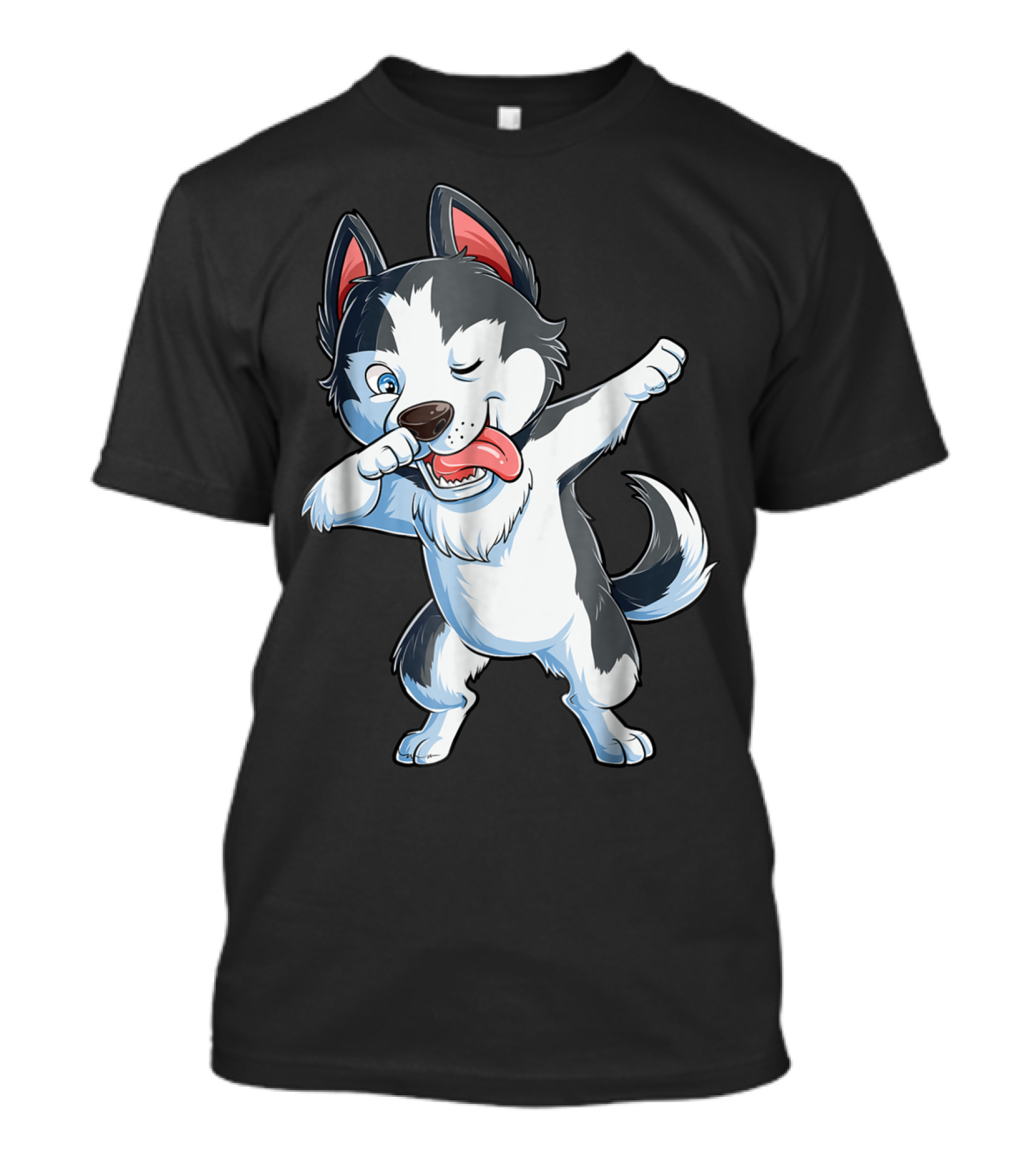 Dabbing Siberian Husky Boys Dab Dance Puppy Lover15 Cartoon Puppy Dance Move T-Shirt