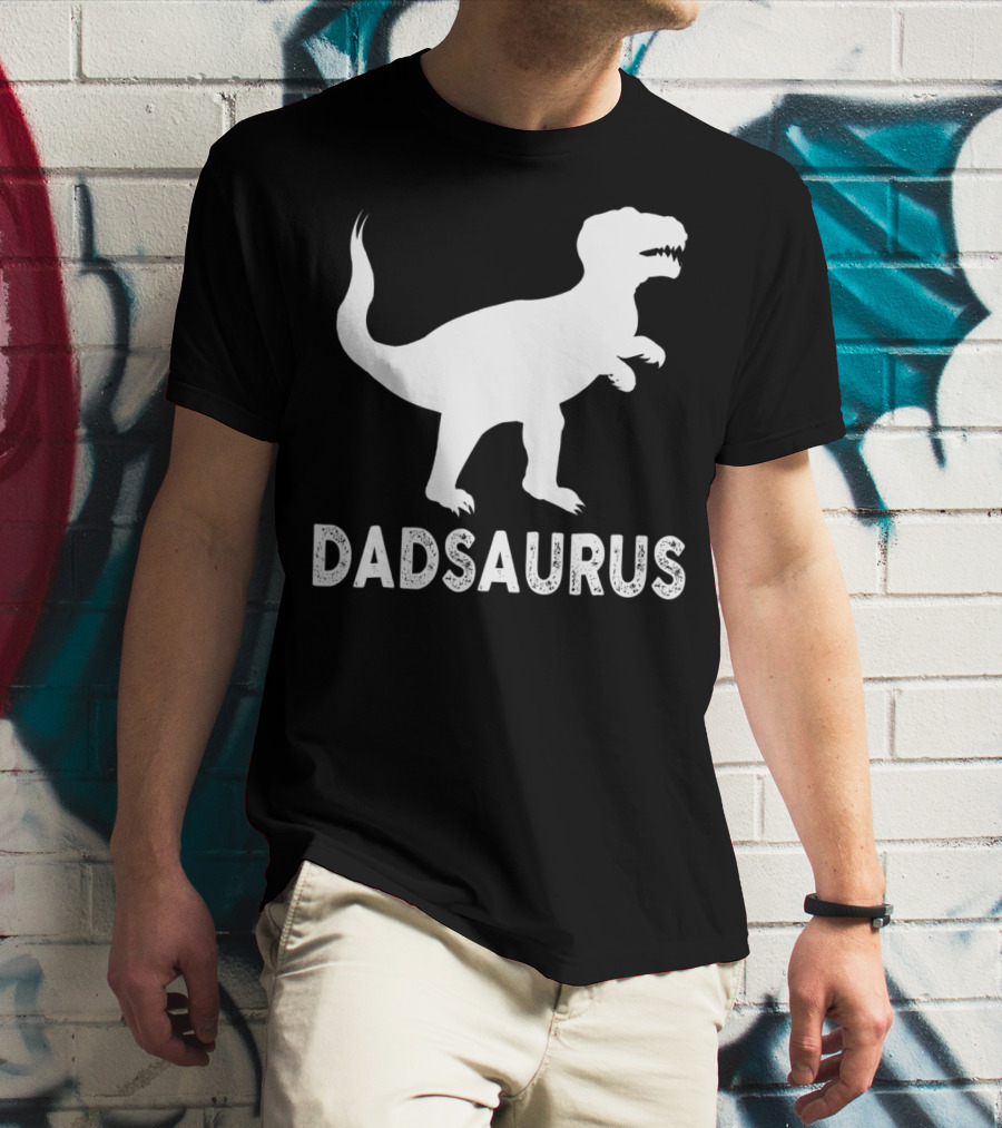 Dadsaurus Dad Dinosaur Men Daddy65 T-Rex T-Shirt