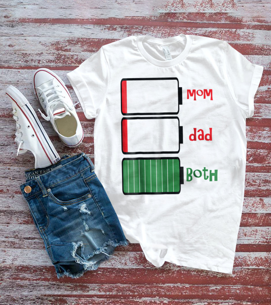 Feelin Good Tees Love Mom Dad Both Battery Levels T-Shirt