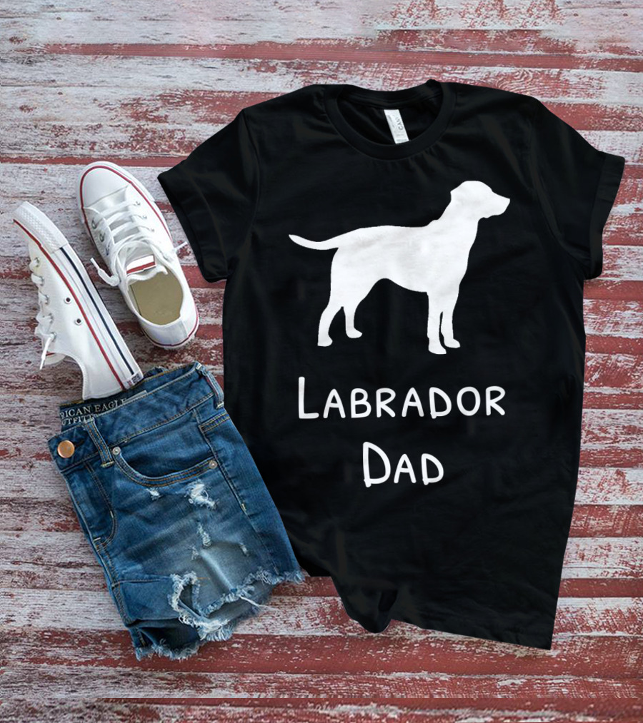 Labrador Dad Silhouette Canine Father's Day T-Shirt