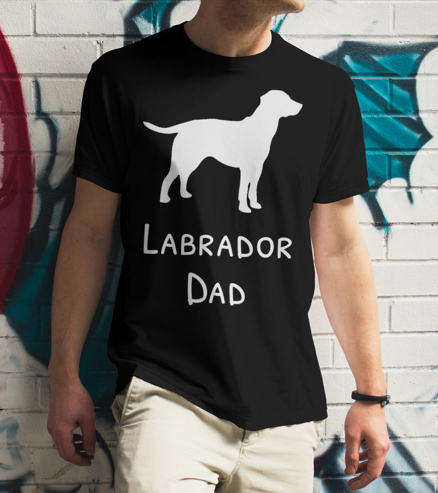 Labrador Dad Silhouette Canine Father's Day T-Shirt