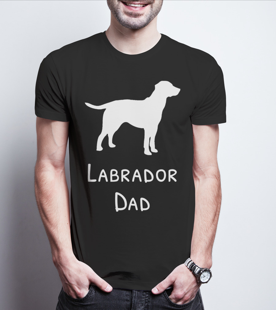 Labrador Dad Silhouette Canine Father's Day T-Shirt