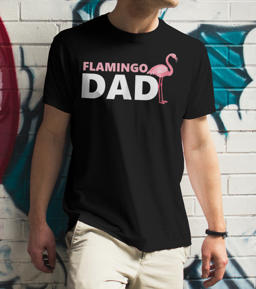 FLAMINGO DAD Mens Tropical Papa T-Shirt